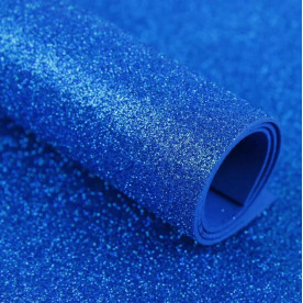 Фоамиран глиттер 20 х 30, синий, 2 мм