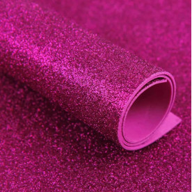 Фоамиран глиттер 20 х 30, ярко розовый, 2 мм