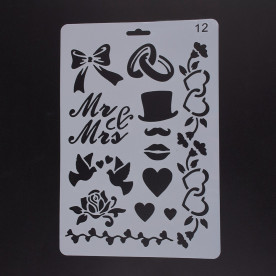 Пластиковий трафарет Весільний візерунок, 25.5x17.4 см