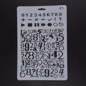 Пластиковый трафарет Цифры разного формата, 25.5x17.4 см