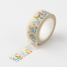 Паперовий скотч Різнобарвні гілочки з листочками, 15 мм х 5 м