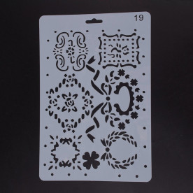 Пластиковий трафарет Квіткові віночки, 25.5x17.4 см