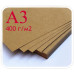 Лист крафт-бумаги картон А3, плотность 400 г/м2