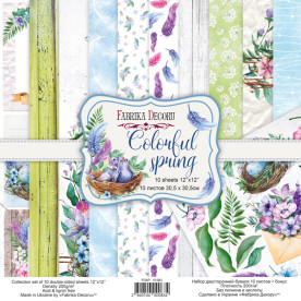 Набір Скрап паперуColorful spring 30,5x30,5 см 10 аркушів, Фабрика Декору