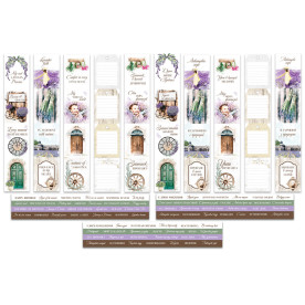 Набір смуг з картинками для декорування, Journey to Provence, 8 шт, укр+англ+рос мова, 5х30,5см, Фабрика Декору