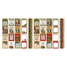 Набір смуг з картинками для декорування, Winter botanical diary, 5 шт, 5х30,5 см, Фабрика Декору