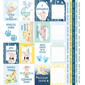 Аркуш з картинками для декорування, My cute Baby elephant boy, 27х29 см, Фабрика Декору