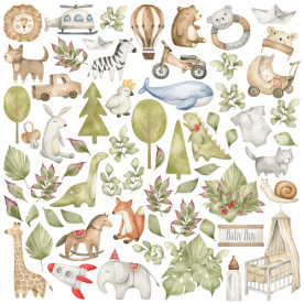 Набір картинок для вирізання Boho Baby Boy 30,5х30,5 см, Фабрика Декору