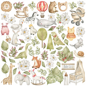 Набор картинок для вырезания Boho Baby Girl 30,5х30,5 см, Фабрика Декору