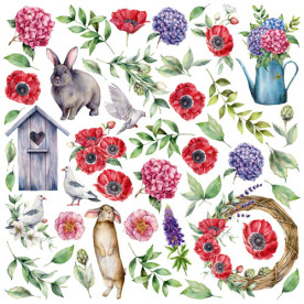 Лист с картинками для вырезания Summer Mood 20х20 см, Фабрика Декора