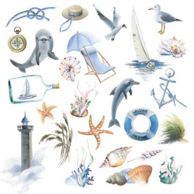 Набір картинок для вирізання Memories of the Sea 20х20 см, Фабрика Декору