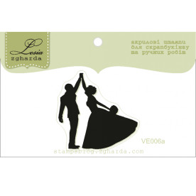 Акриловий штамп Наречений і наречена в танці, розмір 3,4х3,2 см