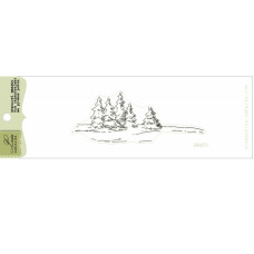 Акриловый штамп Зимний пейзаж, размер 7,7*3,0 см