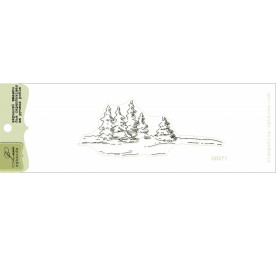 Акриловый штамп Зимний пейзаж, размер 7,7*3,0 см