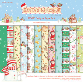 Набор бумаги Santa's Workshop 12 листов 30х30 см от Helz Cuppleditch
