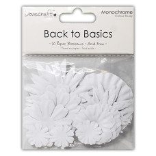 Квіточки "Back to Basics Monochrome", набір 30 шт від Dovecraft 