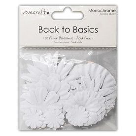Цветочки "Back to Basics Monochrome", набор 30 шт от Dovecraft