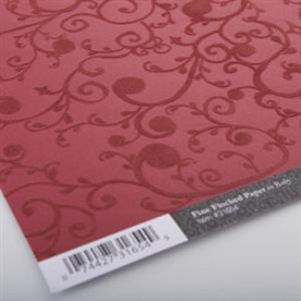 Скрапбумага с бархатным напылением Fine Flocked Paper - Ruby от Chatterbox
