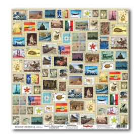 Односторонняя бумага Вокруг света - маленькие открытия 30х30 см от ScrapBerry's