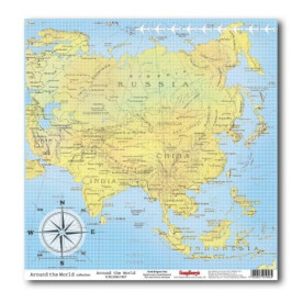 Односторонняя бумага Вокруг света 30х30 см от ScrapBerry's