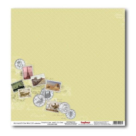 Односторонняя бумага Вокруг света - Страны и города 30х30 см от ScrapBerry's