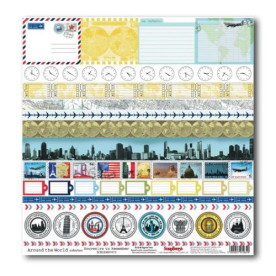 Односторонній папір Навколо світу - Сувеніри на пам'ять 30х30 см від ScrapBerry's