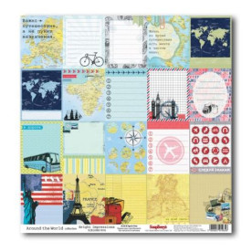 Односторонній папір Навколо світу - Яскраві враження 30х30 см від ScrapBerry's