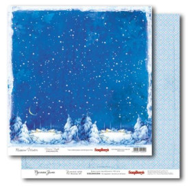 Двосторонній папір Російська зима - Зимова ніч 30х30 см від ScrapBerry's