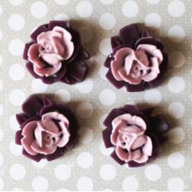 Кабошон Троянда рожевого і фіолетового кольорів, розмір 16 мм, 1 шт