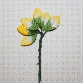 Набор декоративных листиков в зеленом и желтом цветах, 10 шт, 1,5 см