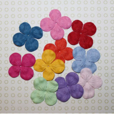 Набір 10 квіток гортензії різних кольорів, 30 мм
