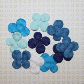 Набір 10 квіток гортензії в блакитних тонах, 30 мм