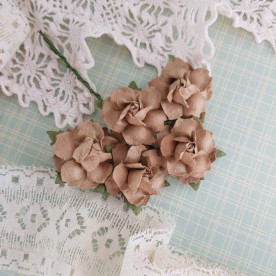 Набор декоративных розочек коричневого цвета, 5 шт, 25 мм