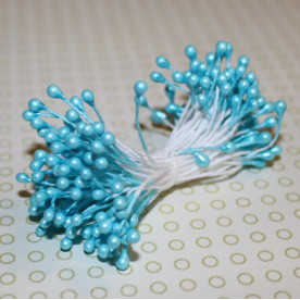 Набор тычинок перламутрового нежно-голубого цвета, 3 мм, 60 тычинок