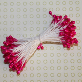 Набор перламутровых тычинок малинового цвета, 3 мм, 60 тычинок