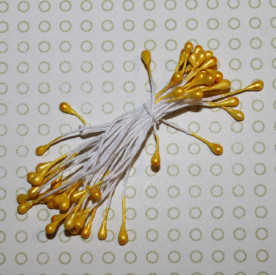 Набор перламутровых тычинок желтого цвета, 3 мм, 60 тычинок