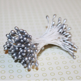 Набір тичинок перламутрового срібного кольору, 3 мм, 60 тичинок