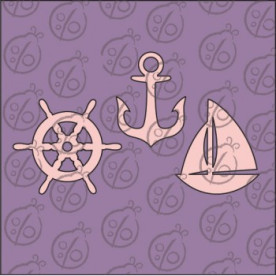 Набір фігурок з чіпборда "Морський №1" великий