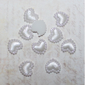 Набор белых сердечек размером 10 мм, 10 шт