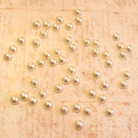 Набір напівперлин кольору слонової кістки, розмір 6 мм, 50 шт
