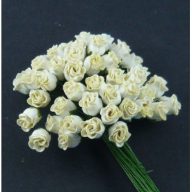 Набір з 5 декоративних бутонів троянд кремового кольору, 10 мм