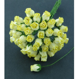 Набор из 5 декоративных бутонов роз желтого цвета, 10 мм