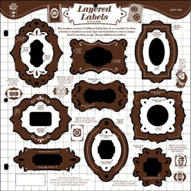 Пластиковий трафарет Layered Labels, 30х30 см від Hot Off The Press