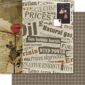 Двусторонняя бумага Old News 30х30 см от Ruby Rock-It