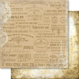 Двусторонняя бумага Gold Love Letter 30х30 см от Ruby Rock-It