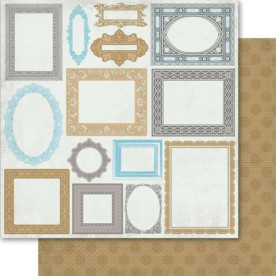 Двусторонняя бумага Gold Framework 30х30 см от Ruby Rock-It