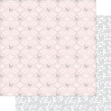 Двусторонняя бумага Pink & White Besotted 30х30 см от Ruby Rock-It