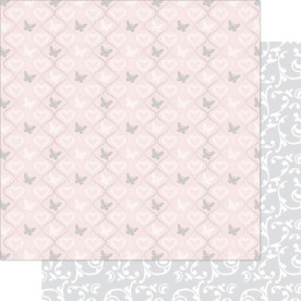 Двосторонній папір Pink & White Besotted 30х30 см від Ruby Rock-It