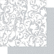 Двусторонняя перламутровая бумага Silver & White Flourish 30х30 см от Ruby Rock-It