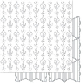 Двусторонняя перламутровая бумага Silver & White Sweetheart 30х30 см от Ruby Rock-It